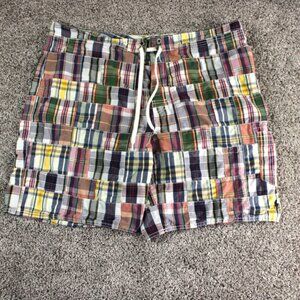 Polo Ralph Lauren Madras Patchwork Shorts Mens 38 Multicolor Cotton